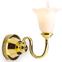 Dollhouse Miniature Tulip Wall Sconce, Replace Bulb